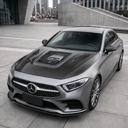 2019-2023 Mercedes CLS-Class/CLS53 AMG Glass Engine Cover Carbon Fiber Hood | C257/W257