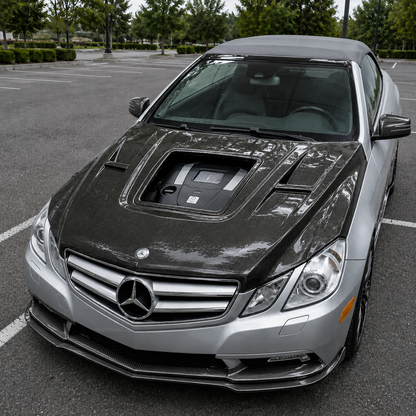 2010-2013 Mercedes E-Class Glass Engine Cover Carbon Fiber Hood | W207/A207/C207