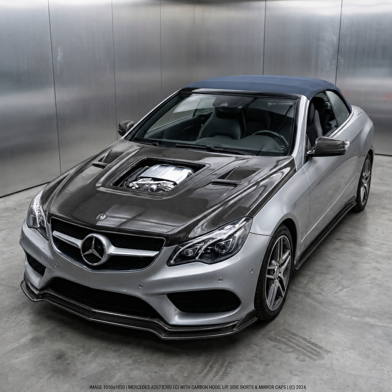 2014-2017 Mercedes E-Class Glass Engine Cover Carbon Fiber Hood | W207/A207/C207
