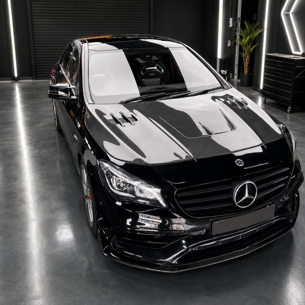 2014-2019 Mercedes CLA-Class/CLA45 AMG A Style Carbon Fiber Hood | W117/C117/X117