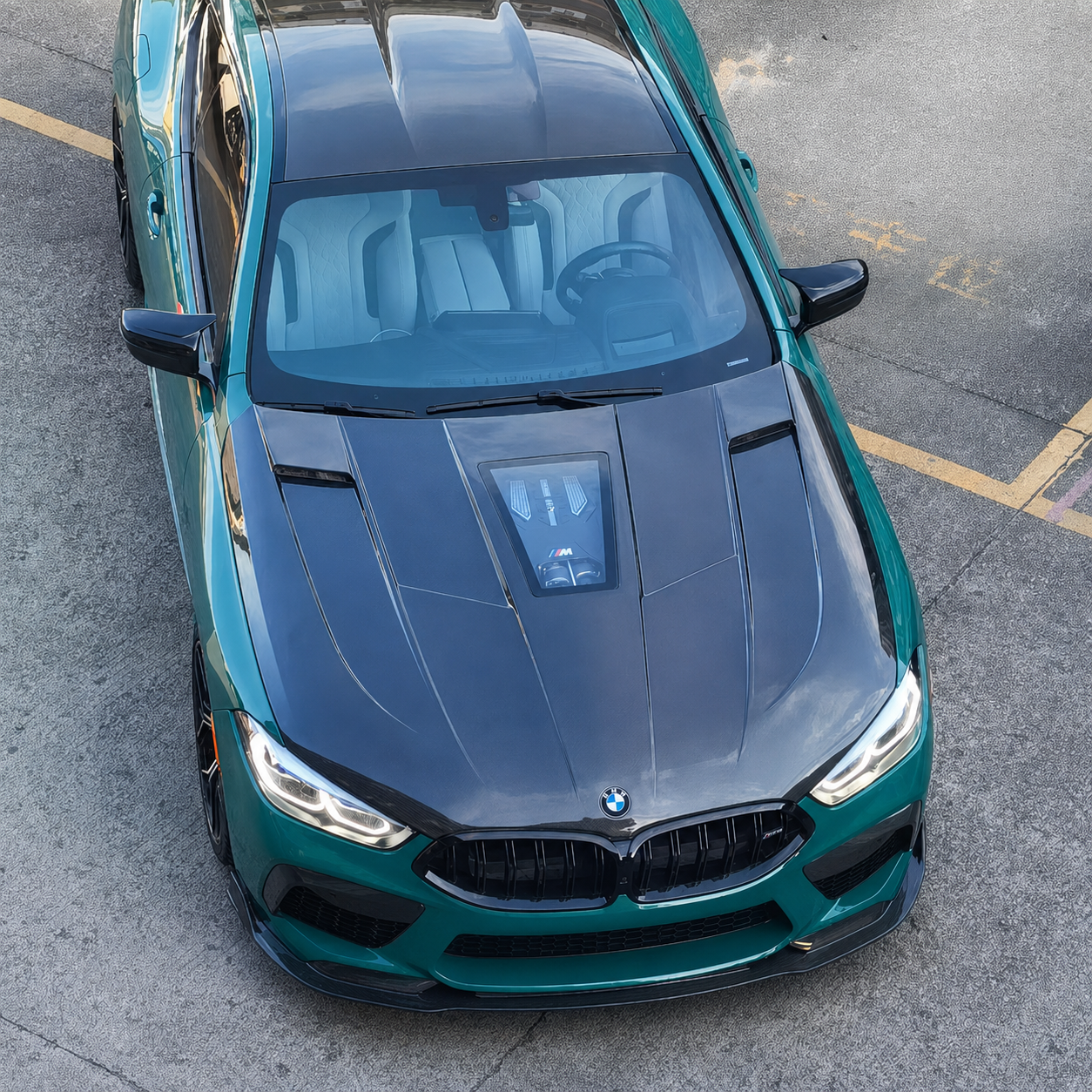 2019+ BMW 8-Series/M8 Glass Engine Cover Carbon Fiber Hood | G14/G15/G16/F91/F92/F93