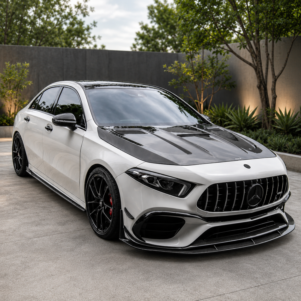 2019-2022 Mercedes A-Class/A35/A45 AMG P Style Carbon Fiber Hood | V177/W177