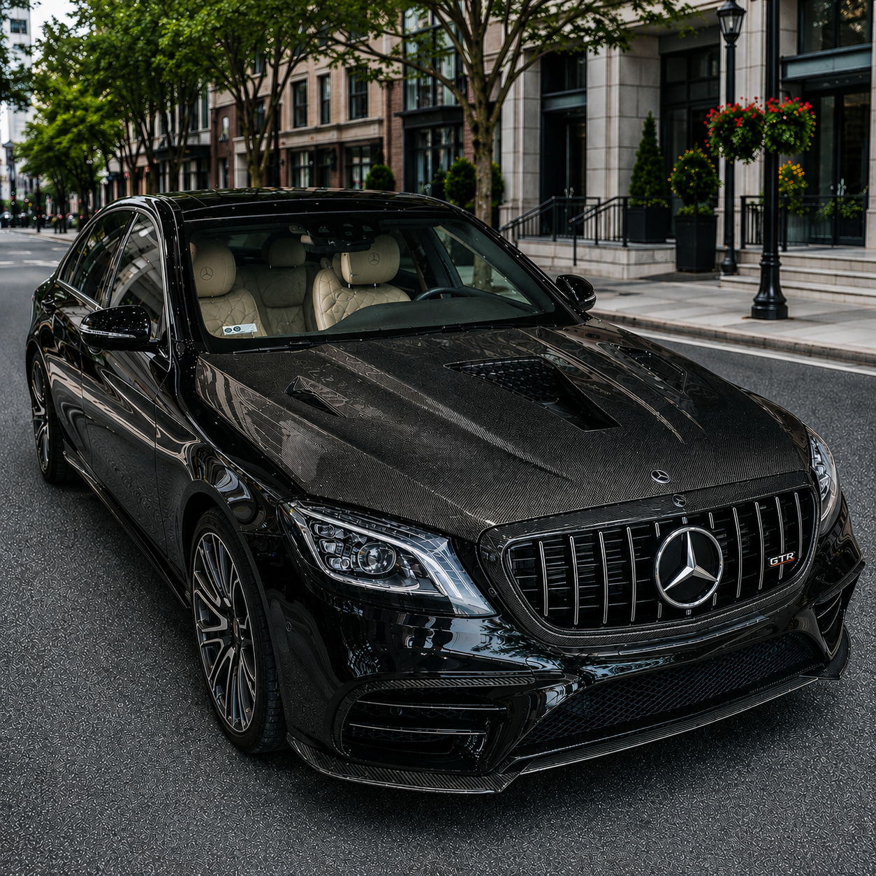2014-2020 Mercedes S-Class/S63/S65 AMG Glass Engine Cover Carbon Fiber Hood | W222