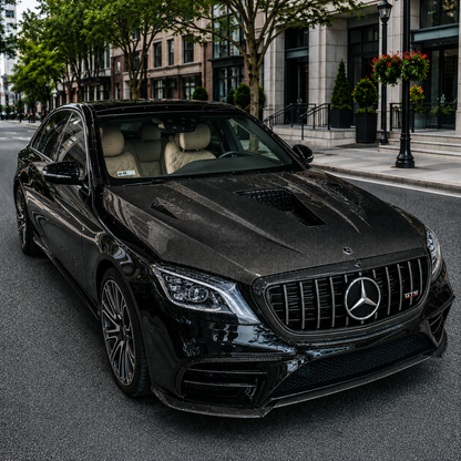 2014-2020 Mercedes S-Class/S63/S65 AMG Glass Engine Cover Carbon Fiber Hood | W222