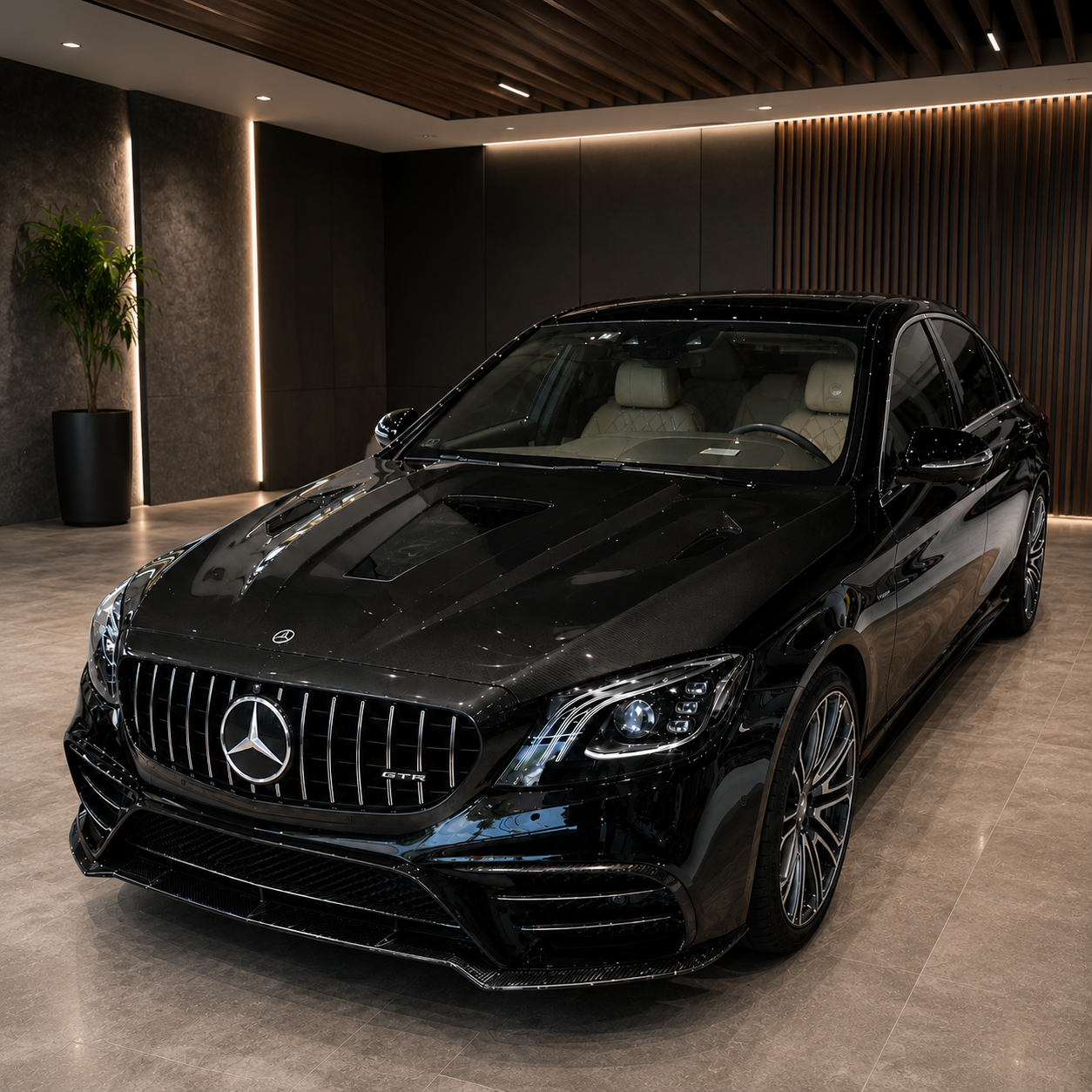 2014-2020 Mercedes S-Class/S63/S65 AMG Glass Engine Cover Carbon Fiber Hood | W222