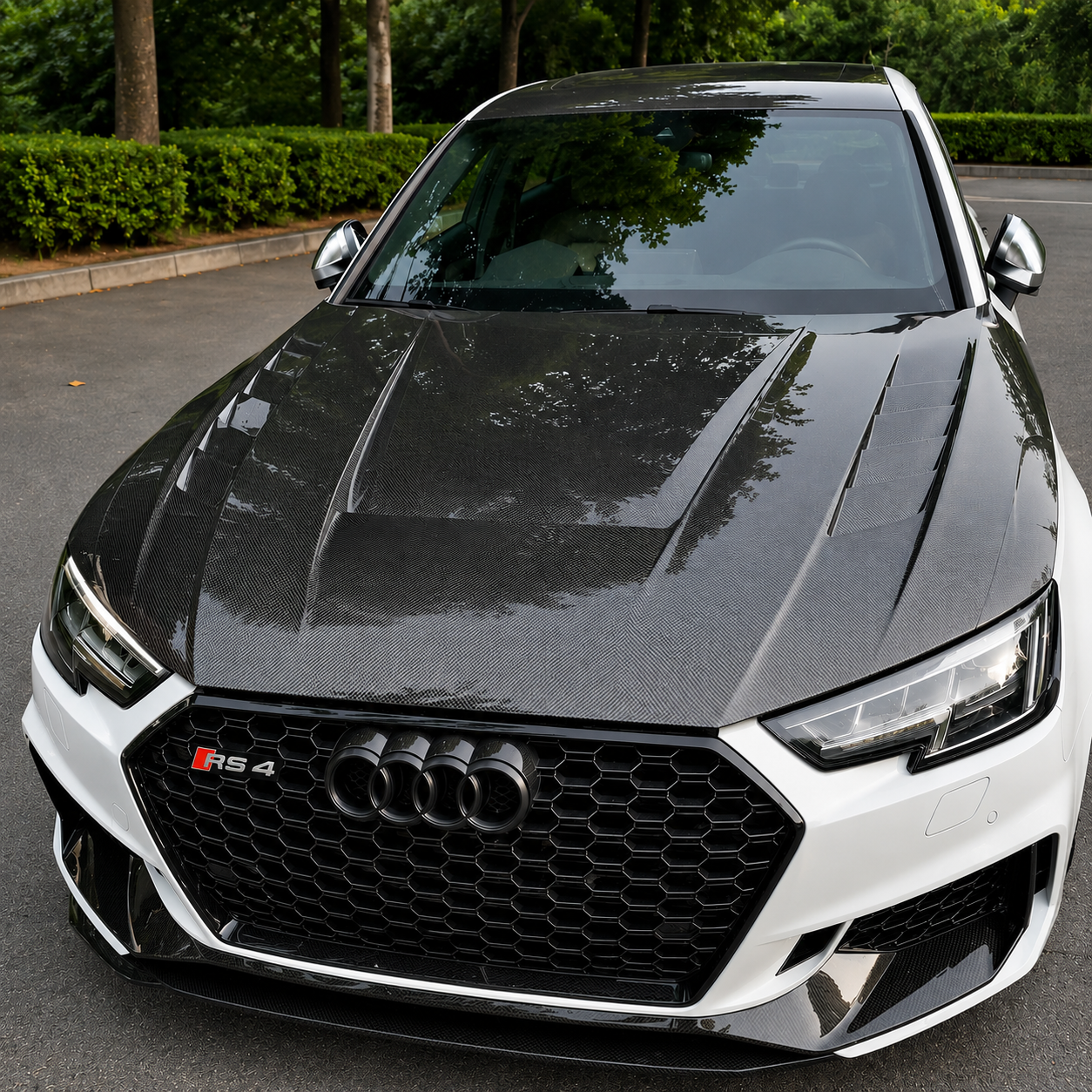 2017-2025 Audi A4/S4/RS4 V Style Carbon Fiber Hood | B9/B9.5