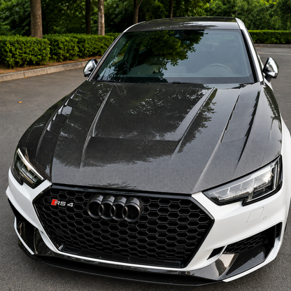 2017-2025 Audi A4/S4/RS4 V Style Carbon Fiber Hood | B9/B9.5