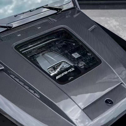2019-2024 Mercedes G-Class/G63 AMG Glass Engine Cover Carbon Fiber Hood | W463A/W464