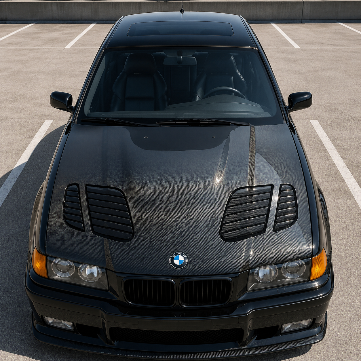 1992-1998 BMW 3-Series/M3 GTR Style Carbon Fiber Hood | E36 Sedan