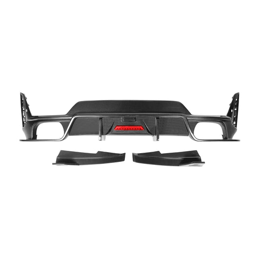 2023+ BMW 3-Series Carbon Fiber 3 Piece Rear Diffuser with LED Brake Light | G20 LCI