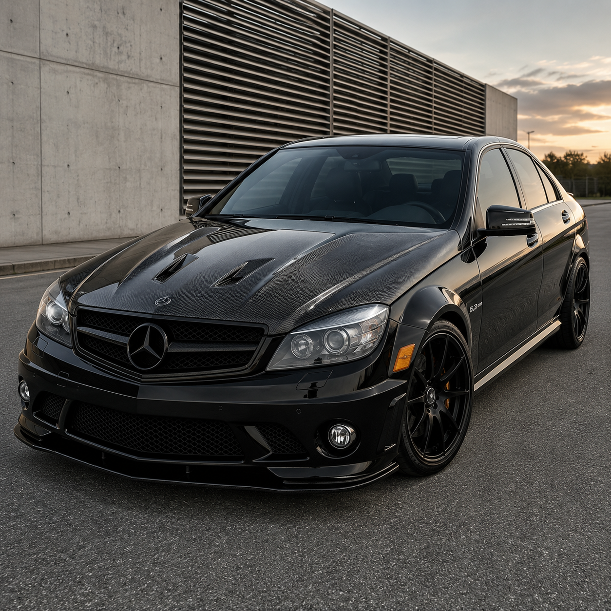 2008-2011 Mercedes C63 AMG A Style Carbon Fiber Hood | W204/C204