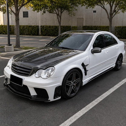 2001-2007 Mercedes-Benz C-Class V Style Carbon Fiber Hood | W203/S203