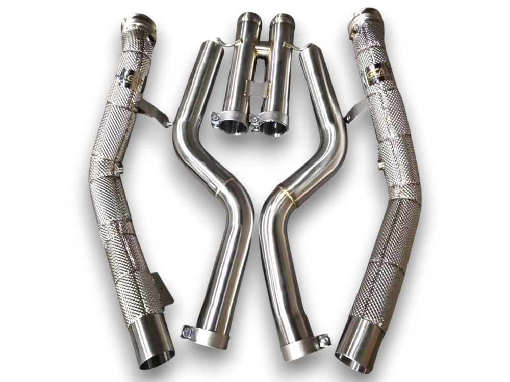 2004-2006 Mercedes SL65 AMG Downpipes | R230 - Yes Heat Shield / Racing Downpipe (No Cat) - Downpipes