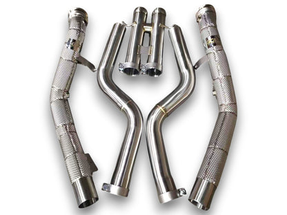 2004-2006 Mercedes SL65 AMG Downpipes | R230 - Yes Heat Shield / Racing Downpipe (No Cat) - Downpipes