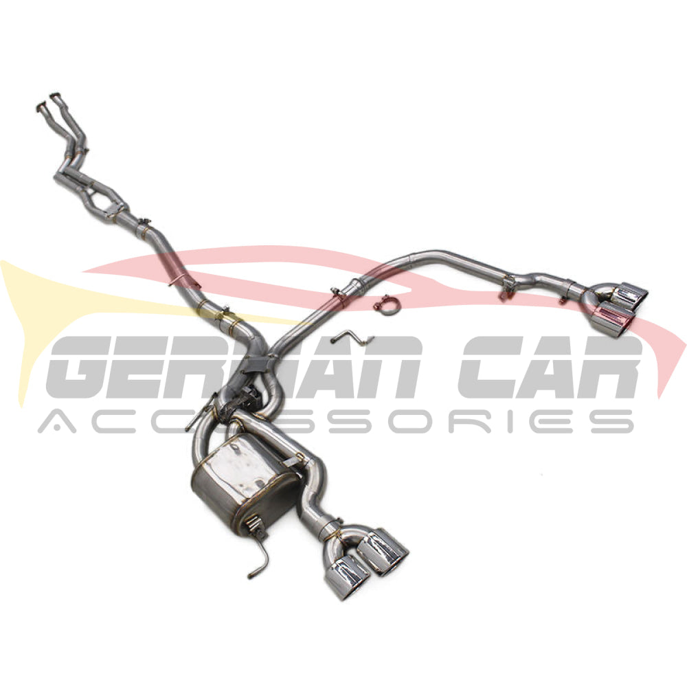 2004-2010 BMW 5-Series Valved Sport Exhaust System I E60 - Stainless Steel Exhaust / Chrome Tips / Axleback Only