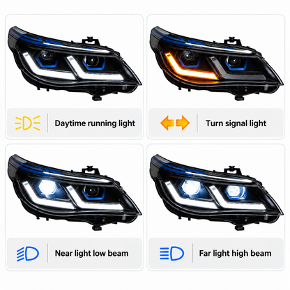2004-2010 BMW 5-Series/M5 White DRL Laser Ikon Style LED Headlights | E60/E61