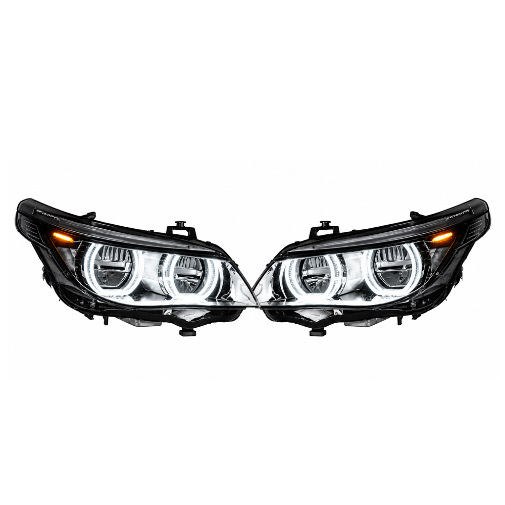 2004-2010 BMW 5-Series/M5 Yellow-White DRL Ikon Style LED Headlights | E60/E61