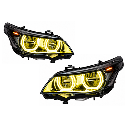 2004-2010 BMW 5-Series/M5 Yellow-White DRL Ikon Style LED Headlights | E60/E61