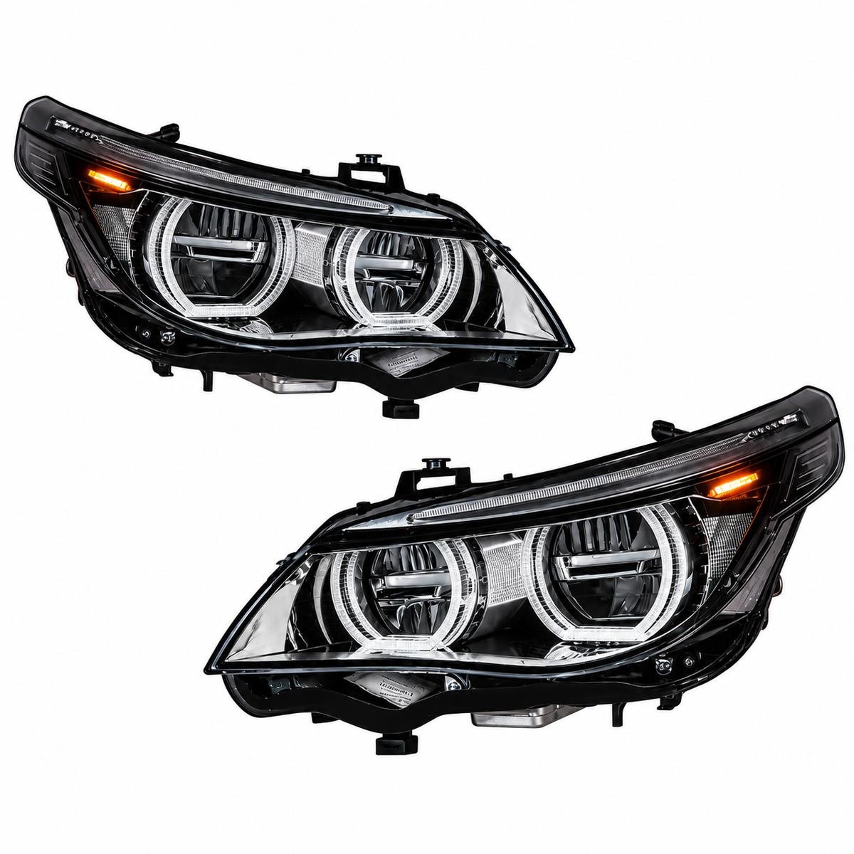 2004-2010 BMW 5-Series/M5 Yellow-White DRL Ikon Style LED Headlights | E60/E61