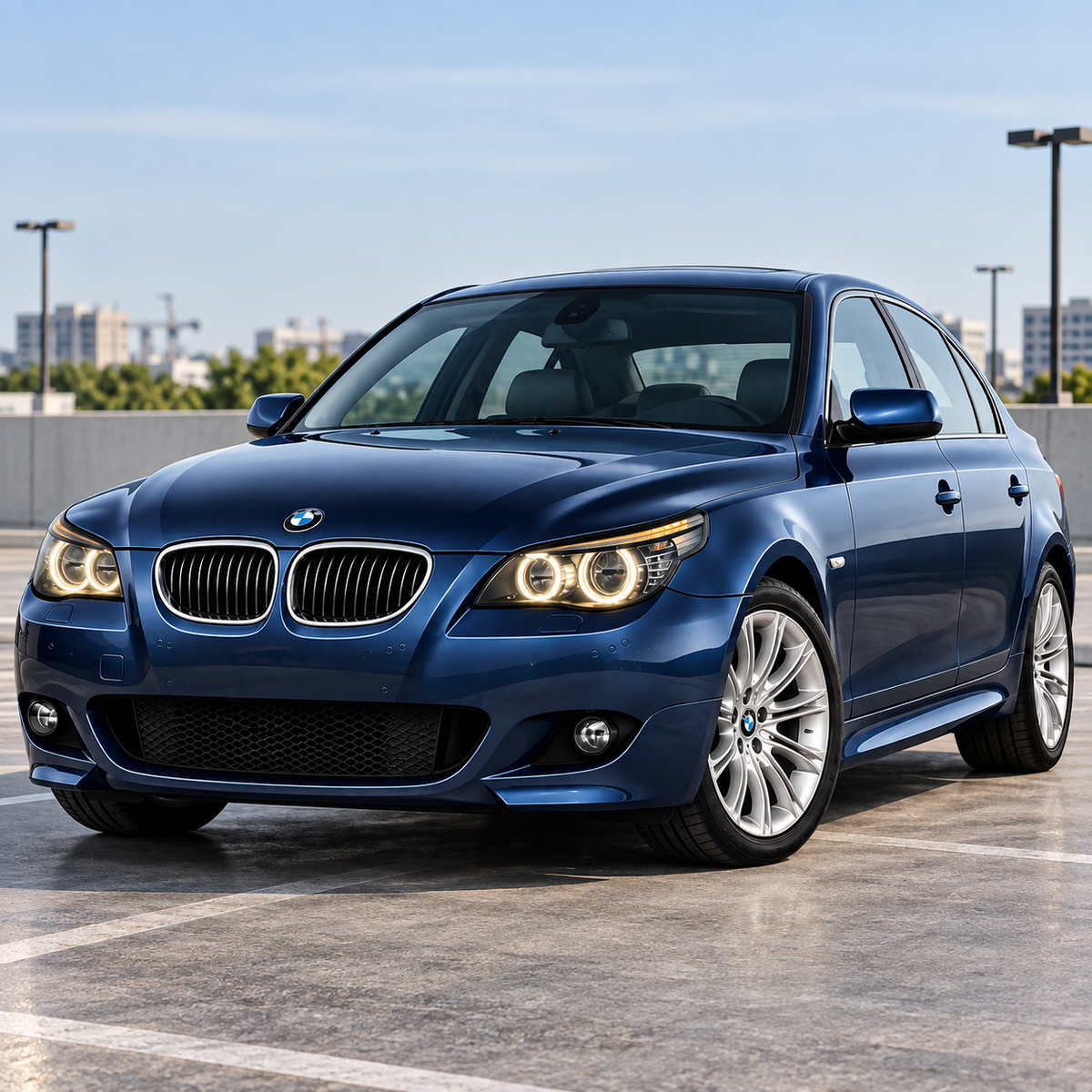 2004-2010 BMW 5-Series/M5 Yellow-White DRL Ikon Style LED Headlights | E60/E61
