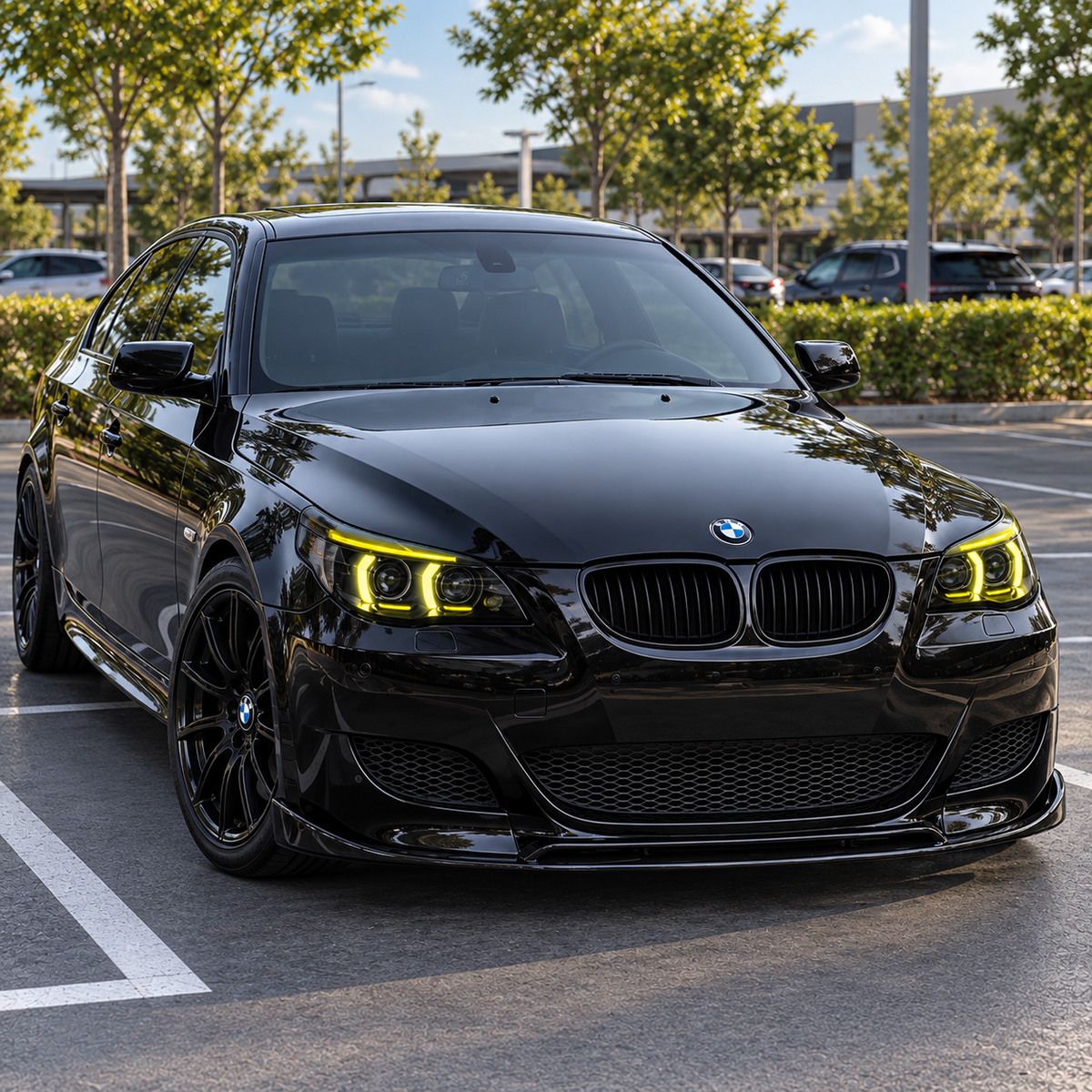 2004-2010 BMW 5-Series/M5 Yellow-White DRL Laser Snake Eye Style LED Headlights | E60/E61