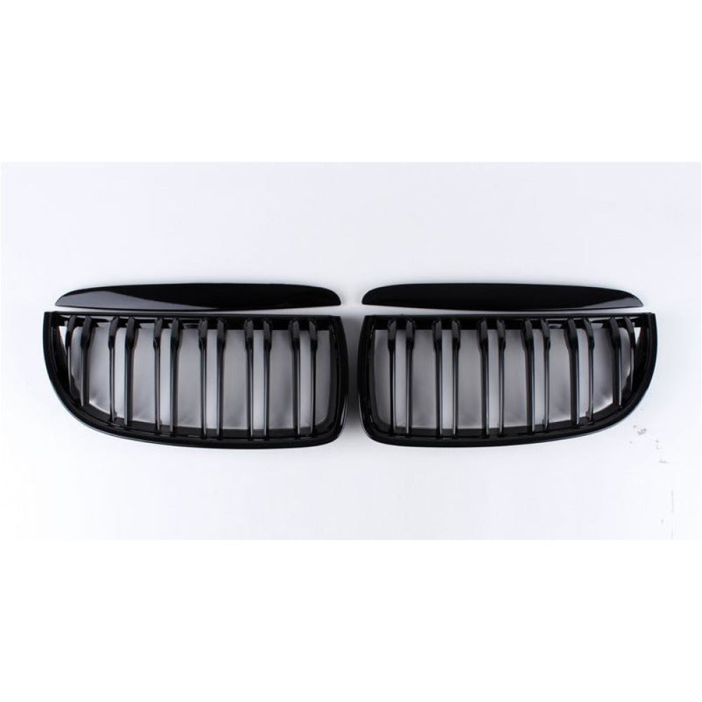 2005-2008 Bmw 3-Series Dual Slat Kidney Grilles | E90/e91/e92/e93 Pre Lci Gloss Black / E90/e91