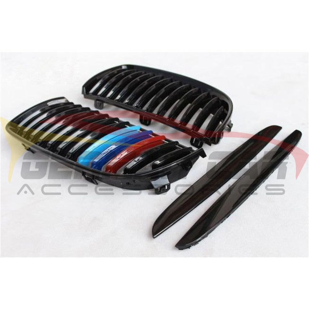 2005-2008 Bmw 3-Series Kidney Grilles | E90/e91/e92/e93 Pre Lci Gloss Black With M Stripe / E90/e91