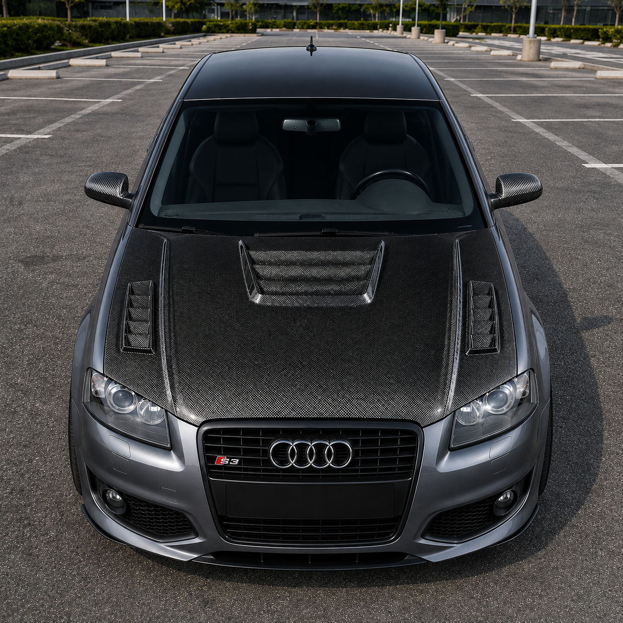 2005-2008 Audi A4/S4/RS4 V Style Carbon Fiber Hood | B7