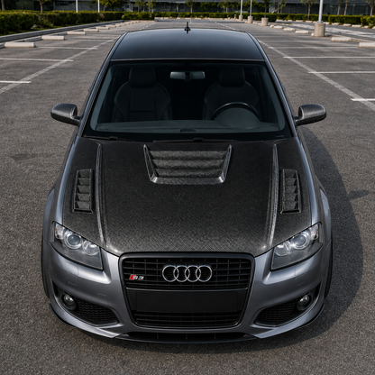 2005-2008 Audi A4/S4/RS4 V Style Carbon Fiber Hood | B7