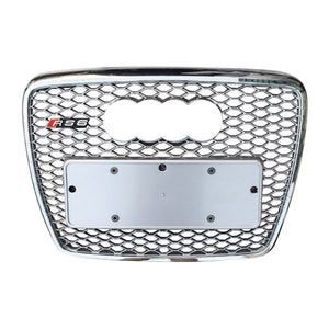 2005-2011 Audi Rs6 Honeycomb Grille | C6 A6/s6 Chrome Silver Frame Net With Emblem /