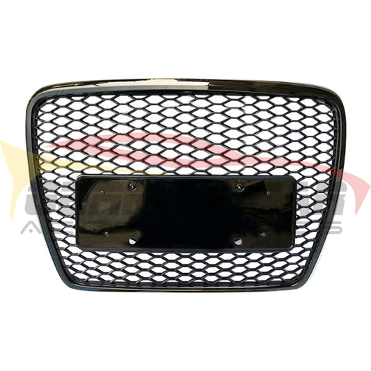 2005-2011 Audi Rs6 Style Honeycomb Grille | C6 A6/S6 Black Frame Mesh Front Grilles