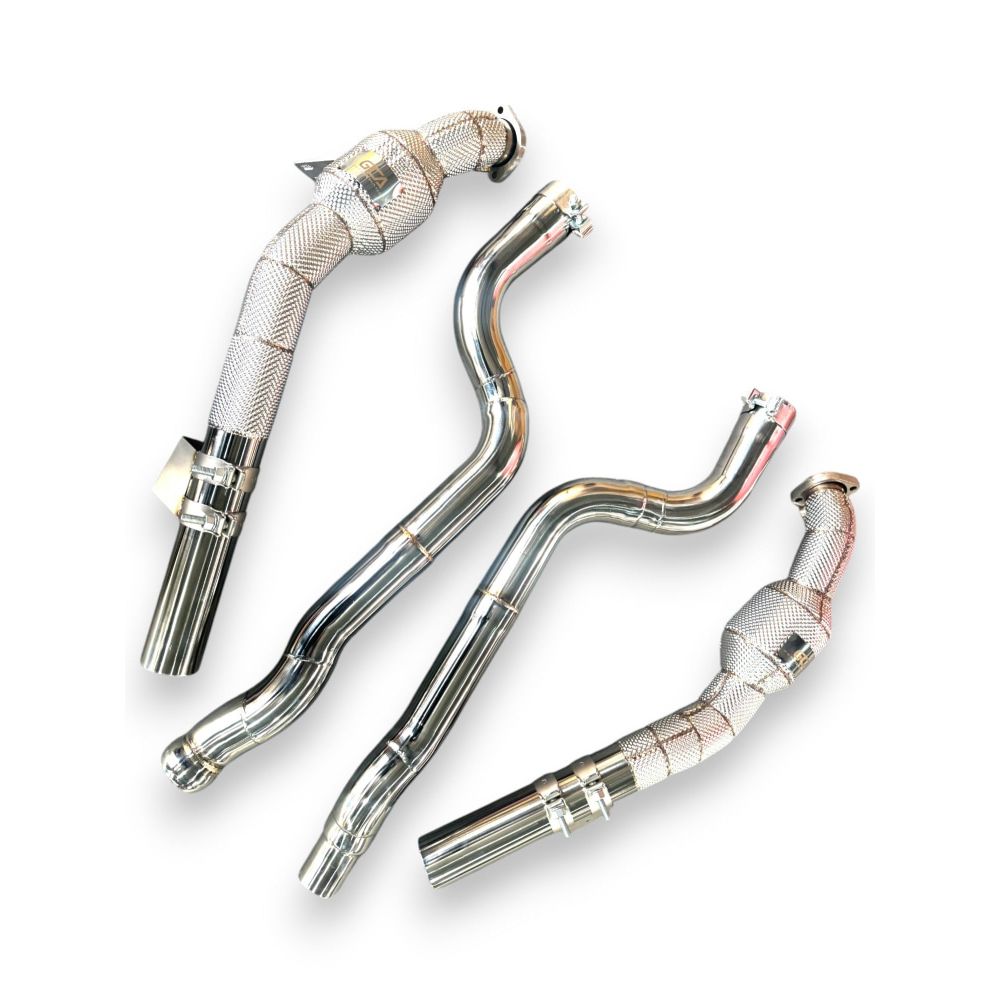 2009-2011 Mercedes E500/E550 Downpipes | W212 Yes Heat Shield / 200 Cell Euro 6 Sport High Flow Cat Downpipes