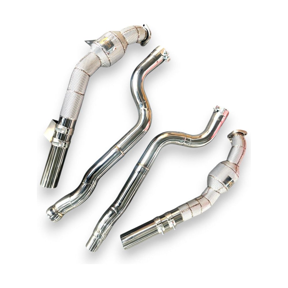 2009-2011 Mercedes E500/E550 Downpipes | W212 Yes Heat Shield / 200 Cell Euro 6 Sport High Flow Cat Downpipes