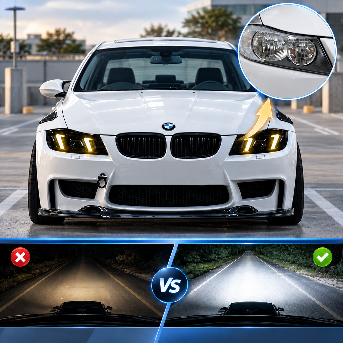 2006-2012 BMW 3-Series/M3 Snake Eye Style Headlights | E90/E91