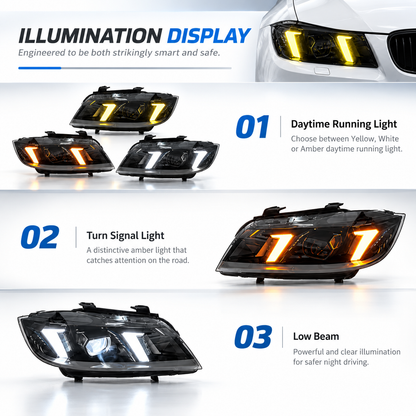 2006-2012 BMW 3-Series/M3 Snake Eye Style Headlights | E90/E91