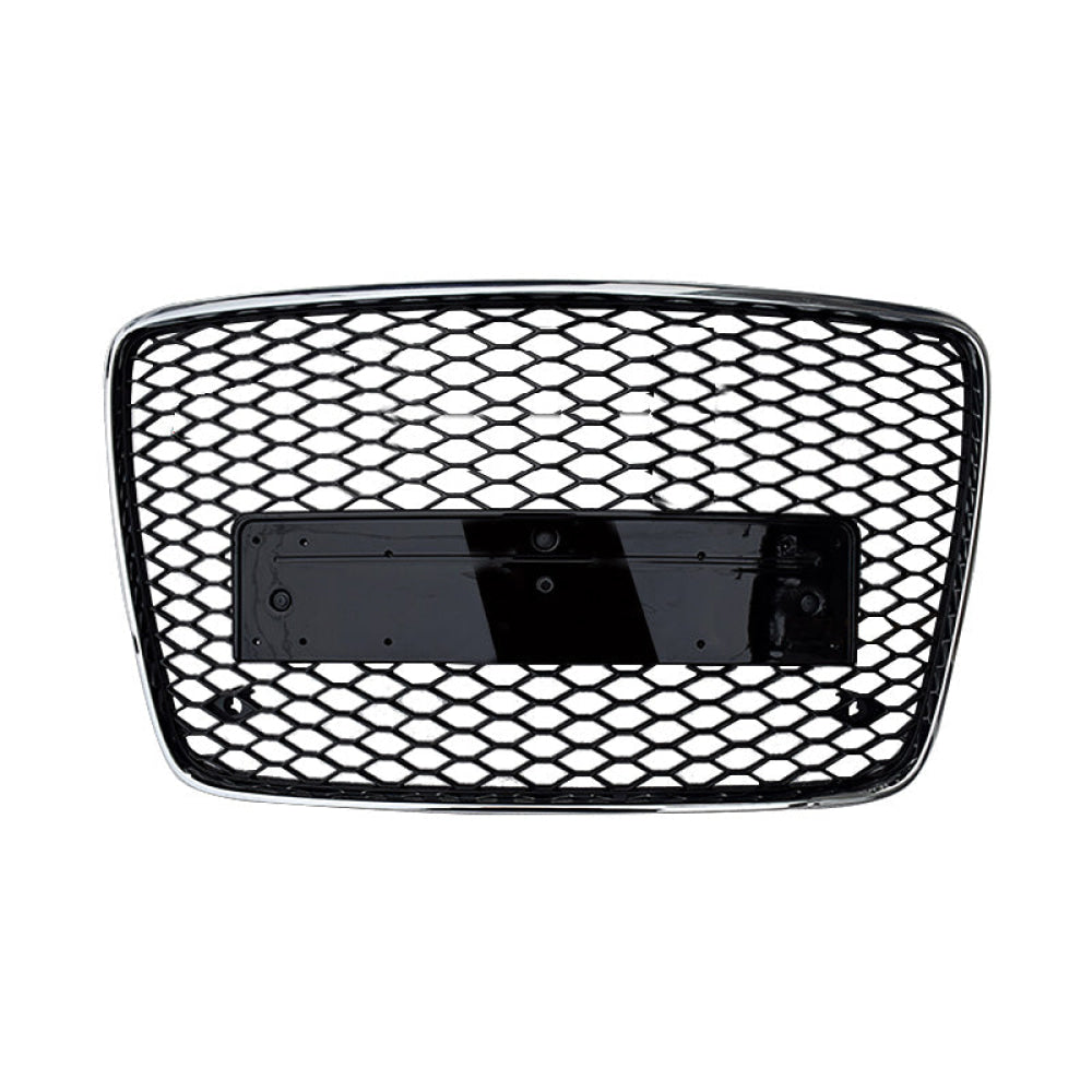 2006-2015 Audi Rsq7 Style Honeycomb Grille | 4L Q7/Sq7 Chrome Silver Frame Black Mesh Front Grilles