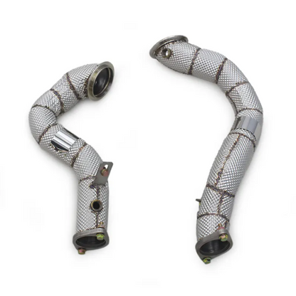 2007-2010 Bmw 335I Downpipes | E90/E92/E93 Yes Heat Shield / Racing Downpipe (No Cat) Front Race