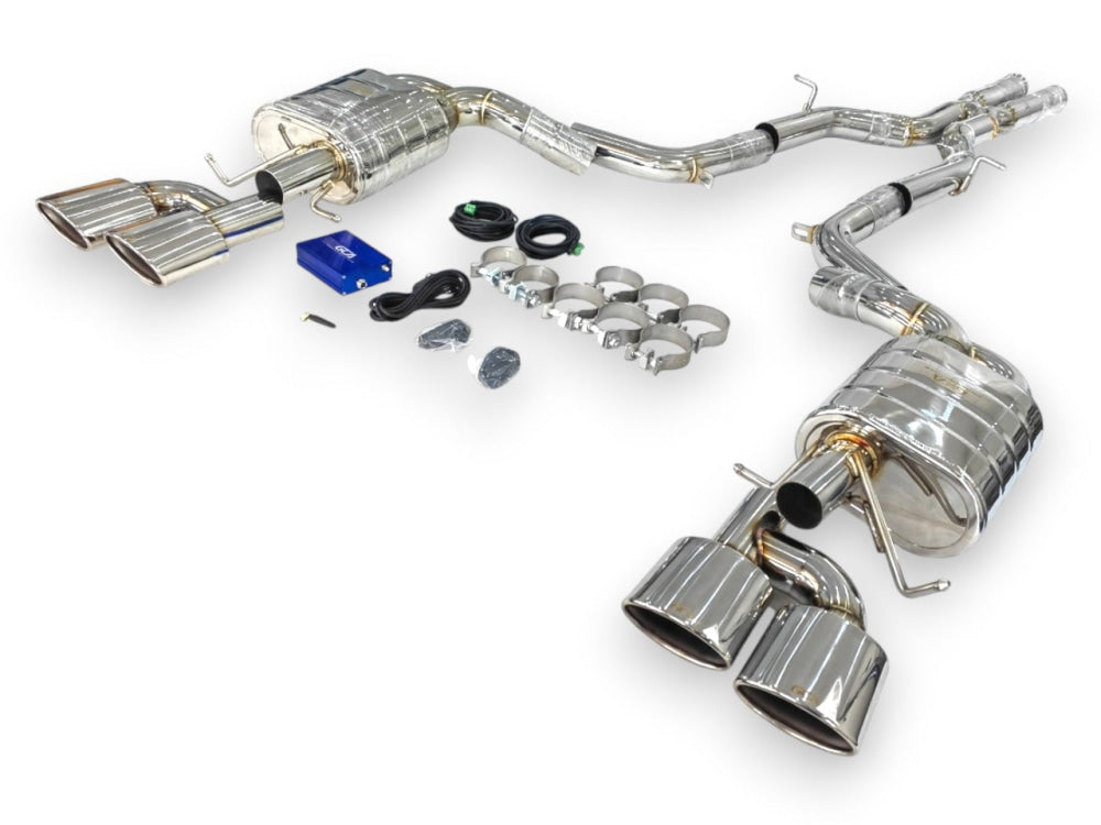 2009-2015 Mercedes C63 AMG Valved Sport Exhaust System | W204 Stainless Steel Exhaust / Chrome Tips Exhausts