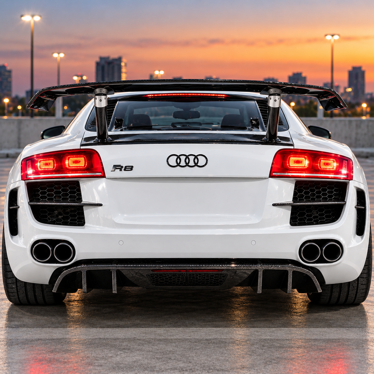 2007-2012 Audi R8 V8 Carbon Fiber Rear Diffuser | T42 MK1 Gen 1 Pre-Facelift