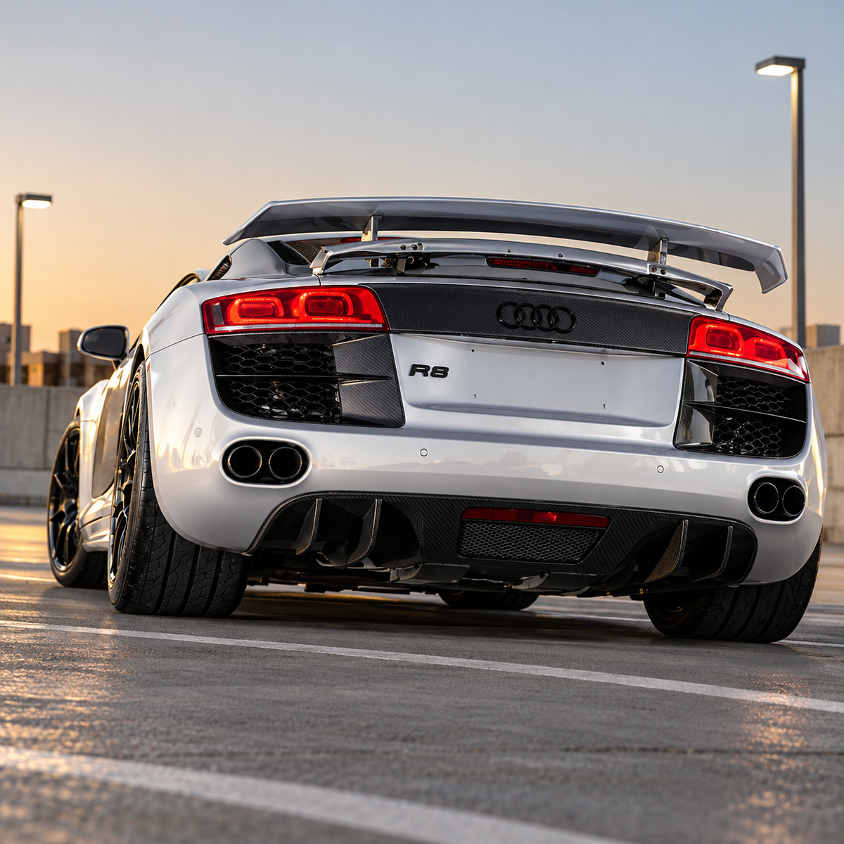 2007-2012 Audi R8 V8 Carbon Fiber Rear Diffuser | T42 MK1 Gen 1 Pre-Facelift