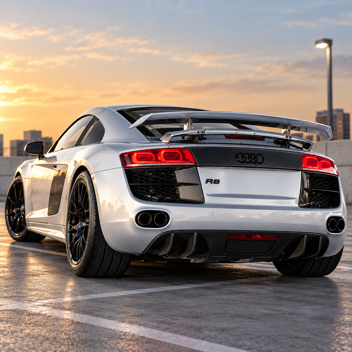 2007-2012 Audi R8 V8 Carbon Fiber Rear Diffuser | T42 MK1 Gen 1 Pre-Facelift