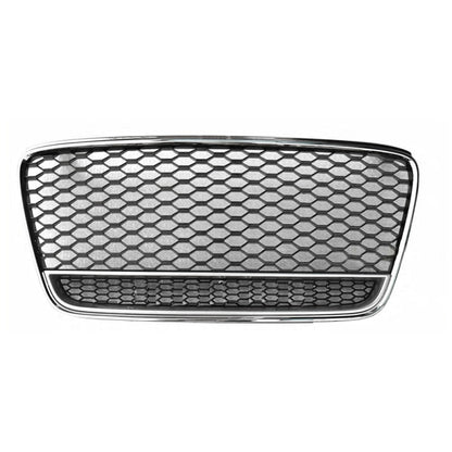 2007-2013 Audi R8 Honeycomb Grille With Lower Mesh | Mk1 Pre Facelift Chrome Silver Frame Black