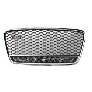 2007-2013 Audi R8 Honeycomb Grille With Quattro In Lower Mesh | Mk1 Pre Facelift Chrome Silver Frame