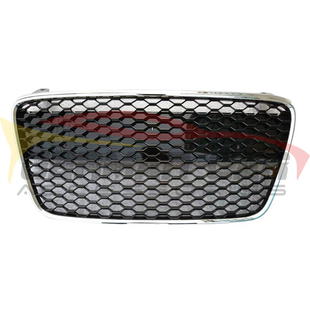 2007-2013 Audi R8 Style Honeycomb Grille | Mk1 Pre Facelift Chrome Silver Frame Black Mesh Front