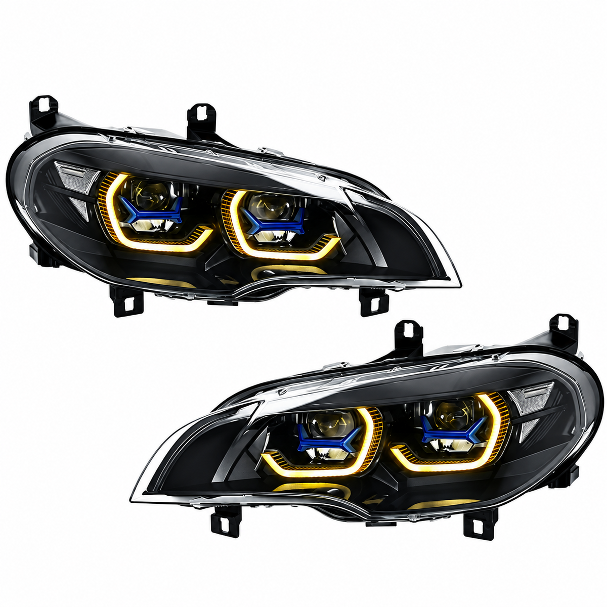2007-2013 BMW X5/X5M Yellow-White G05 Laser Style LED Headlights | E70