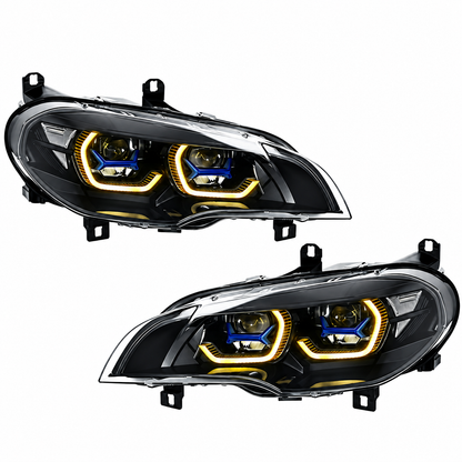 2007-2013 BMW X5/X5M Yellow-White G05 Laser Style LED Headlights | E70