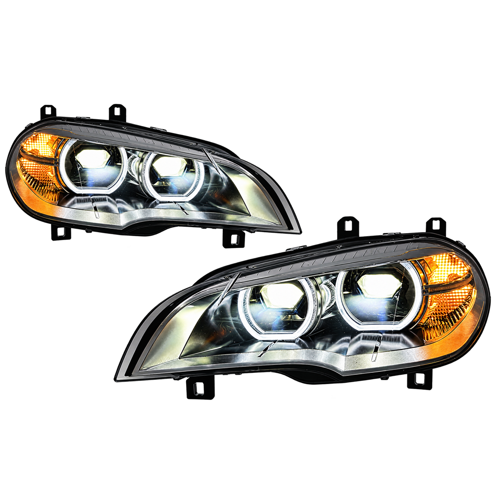 2007-2013 BMW X5/X5M Yellow-White Laser Style LED Headlights | E70