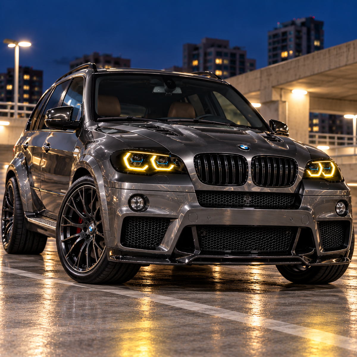 2007-2013 BMW X5/X5M Yellow-White G05 Laser Style LED Headlights | E70
