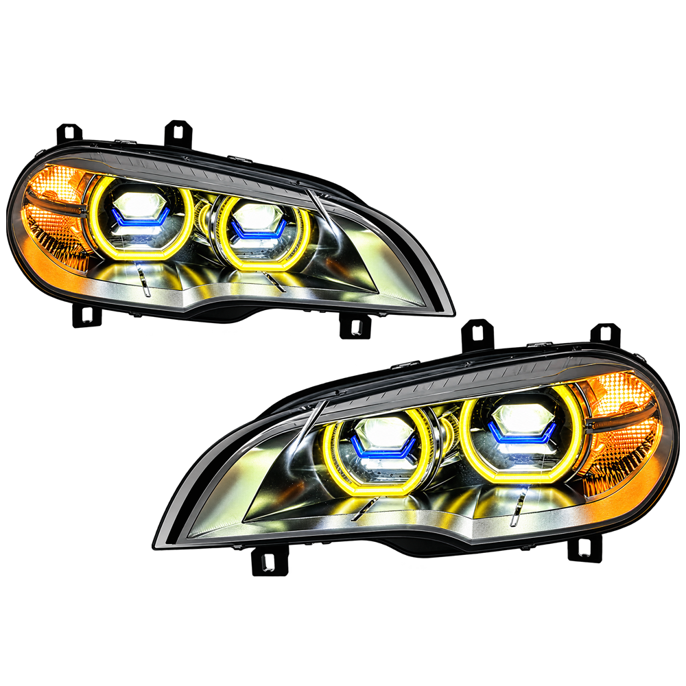 2007-2013 BMW X5/X5M Yellow-White Laser Style LED Headlights | E70