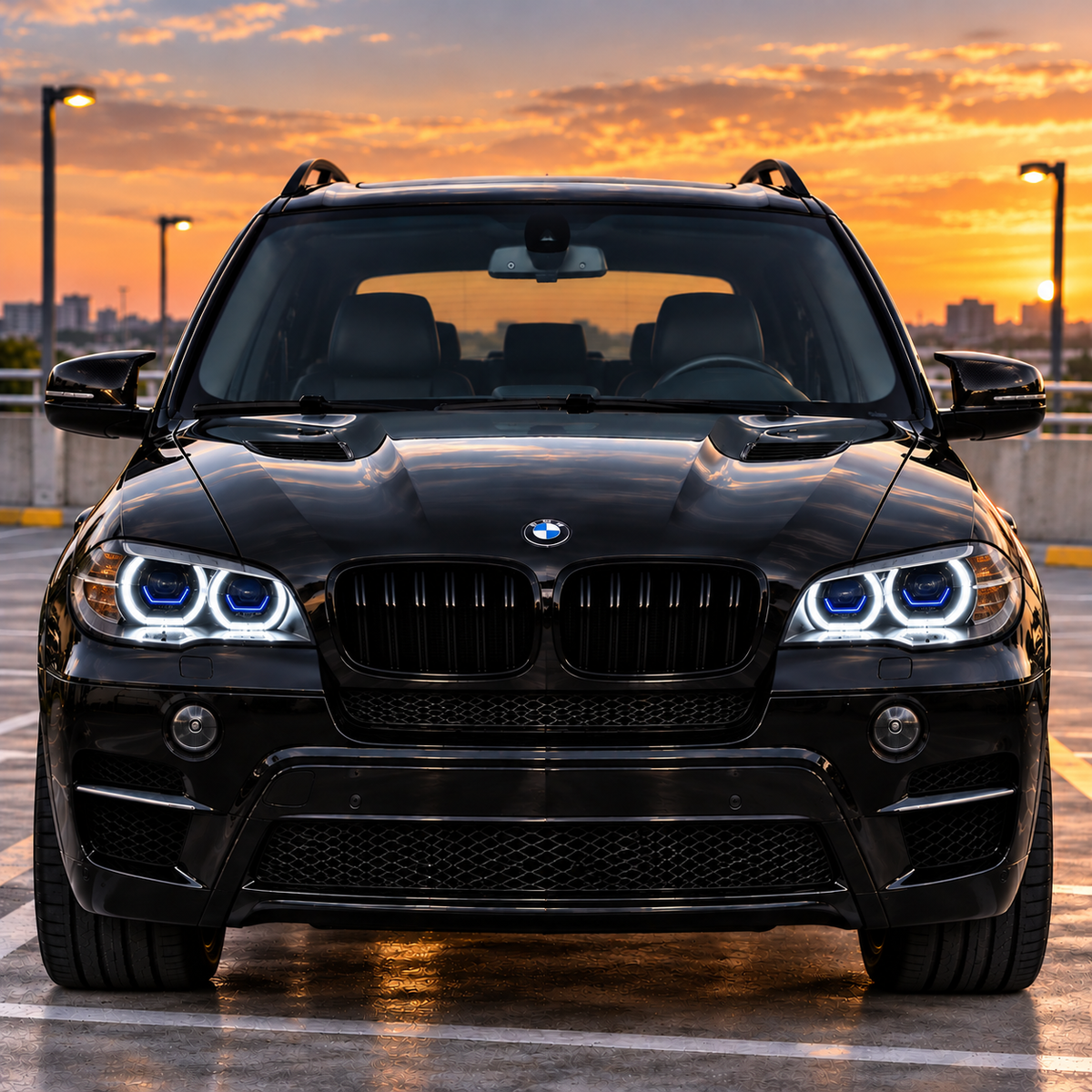 2007-2013 BMW X5/X5M Yellow-White Laser Style LED Headlights | E70